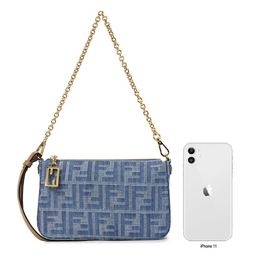 FENDI Baguette Denim Shoulder Bag Blue - Picture 9 of 9